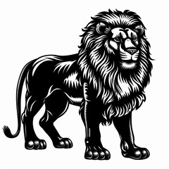 Fototapeta premium A black and white drawing of a lion