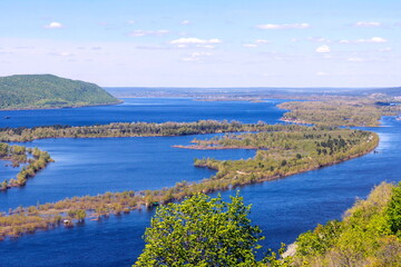 Samara Luka. View of the Volga, Zhigulevsky Gate. Helipad