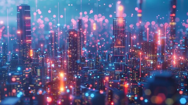 A smart city that uses 5G network slicing to create virtual networks for different service providers such as energy providers or waste management companies to monitor and manage their