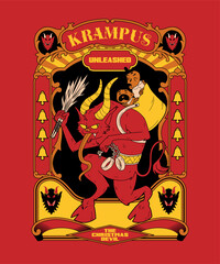 The Christmas Devil Vintage Cartoon Illustration