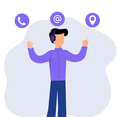 Business support concept. vector illustration in a flat design style. 