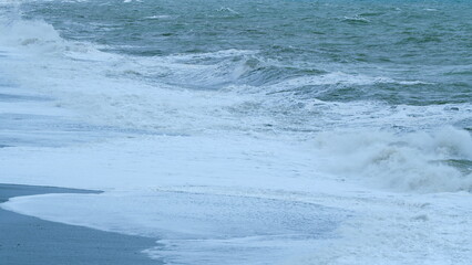 Ocean Waves Storm. Waves With Texture And Wind Spray. Static.