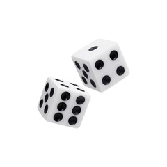Two Floating Dice on transparent background