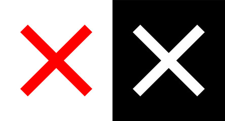 Cross icon. Cross Mark sign symbol.