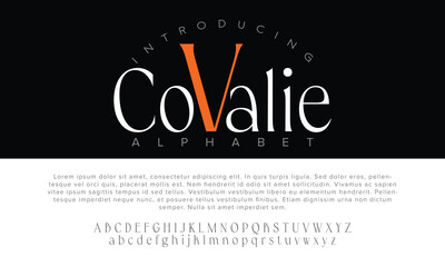 Luxury Covalie alphabet letters font for logo