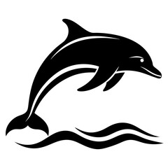 dolphin silhouette isolated on white
