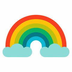 Boho Rainbow Clipart Stock Vector art illustration.