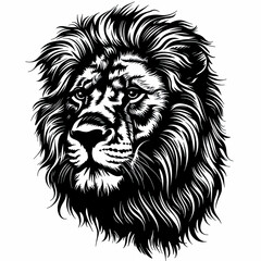 Obraz premium A black and white drawing of a lion