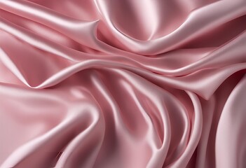 Fototapeta premium Luxurious pink silk fabric with elegant white wave texture for wedding, beauty, and cosmetic purposes; perfect for premium beds and curtains