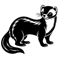 beautiful Ferret silhouette black color vector illustration