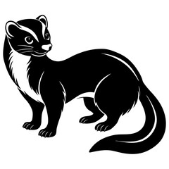 beautiful Ferret silhouette black color vector illustration