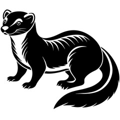 beautiful Ferret silhouette black color vector illustration
