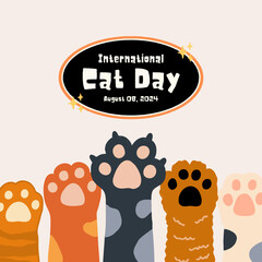 Brown Minimalist International Cat Day 