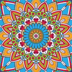 color abstract mandala flower design vector