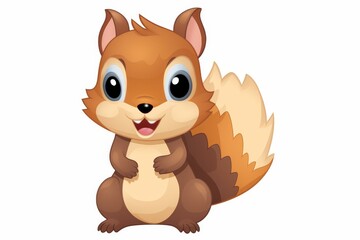 Fototapeta premium Adorable cartoon squirrel design elements with clear alpha channel for web design and art projects.