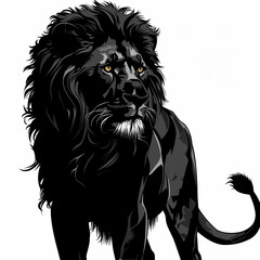 Obraz premium A black and white drawing of a lion