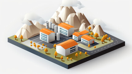 Obraz premium Conception of a massive energy facility in vibrant illustration style.