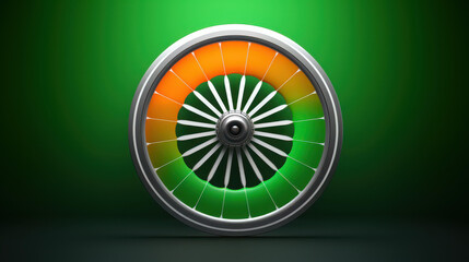 Vibrant slide with Indian flag and wheel, perfect for celebratory events.