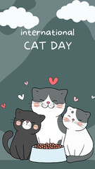 Green Minimalist International Cat Day 