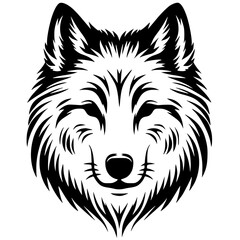 Wolf face silhouette sketch