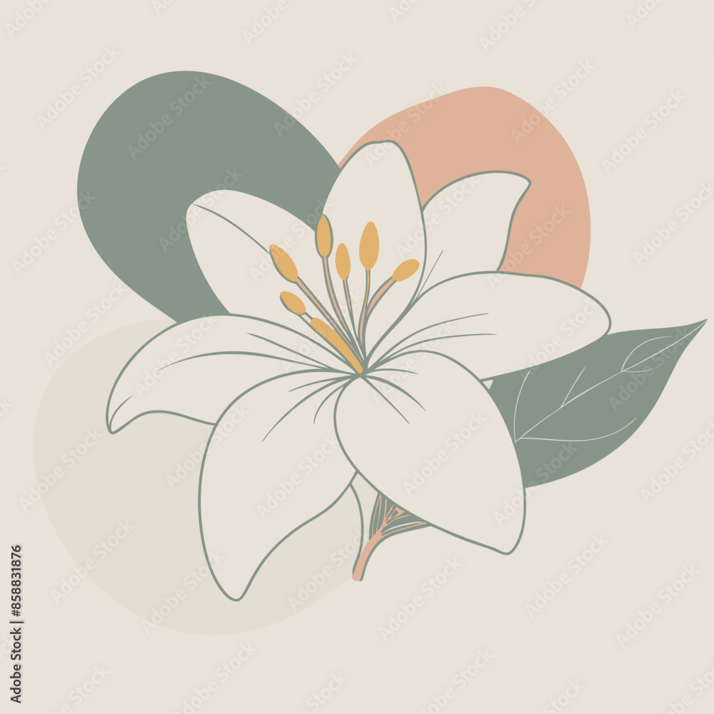 Sticker vector illustration of lily