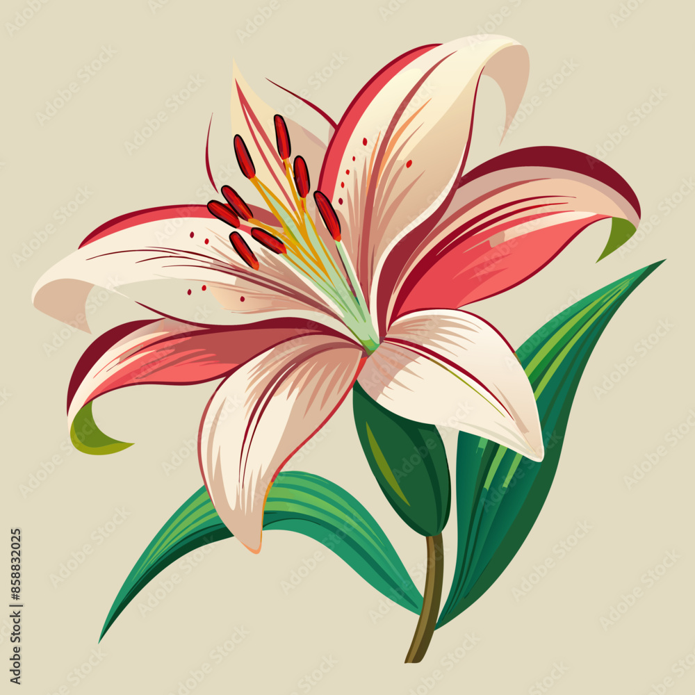 Wall mural vector illustration of lily