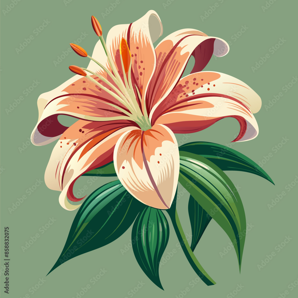 Wall mural vector illustration of lily