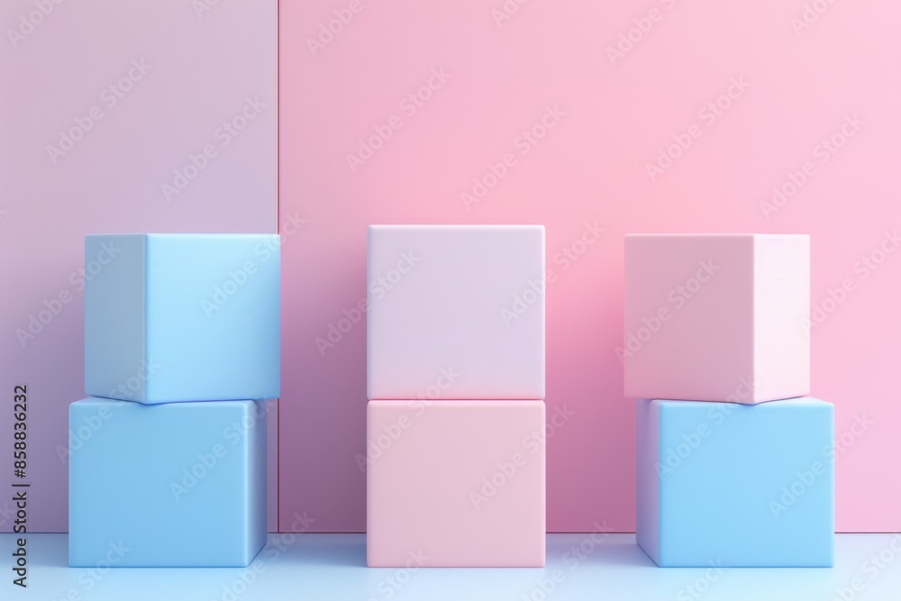 Poster minimalist pastel 3d render for conversion rate optimization, set against a white backdrop.