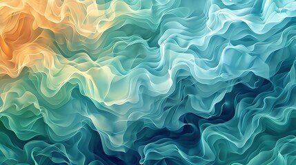 Fototapeta premium Abstract fluid waves of vibrant colors blending seamlessly, creating a mesmerizing and dynamic visual texture with a soothing gradient effect.