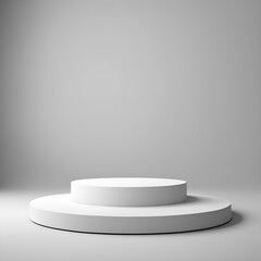 Modern Geometric Display 3D Vector Scene with Cylindrical Pedestal for Product