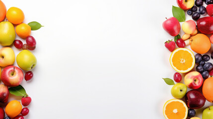 Vibrant banner of fresh fruits with copy space for text