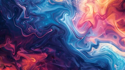 Fototapeta premium Vibrant abstract fluid art background with dynamic swirling colors, creating an energetic and creative visual effect.