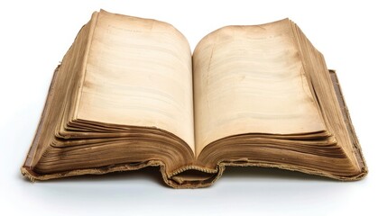 Blank book on white background opened