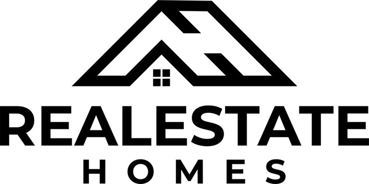Real estate logo. letter AH w...