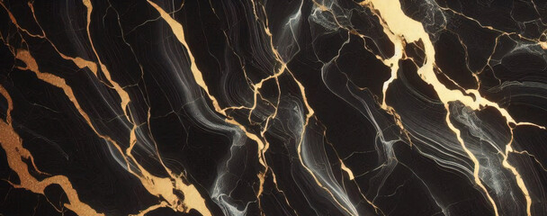 Black Marble With Golden Veins, Black Marbel natural pattern for background, abstract black white and gold, black and yellow marble, high gloss marble stone texture of digital tiles design. 