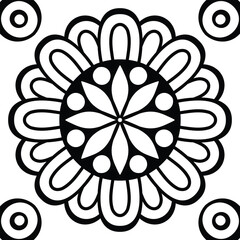 color abstract mandala flower design vector