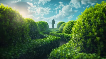 Naklejka premium Business transformation, forward thinking leadership cultivating success