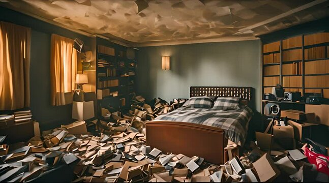Hoarding disorder person room