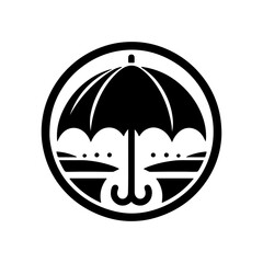 Umbrella logo icon silhouette vector art illustration