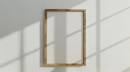 Mock up of photo and art frame on wall, modern interior design, minimal japandi style.