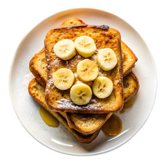 Banana french toast isolated on transparent background