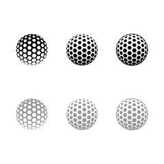 set of premium golf ball logo icon vector template