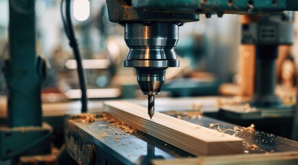 Close-up of a working drilling machine