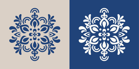 Background pattern with ethnic floral ornament
