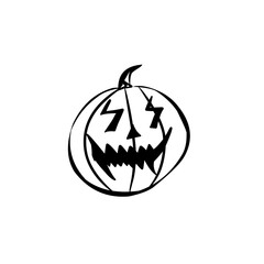 hand drawn halloween pumpkin icon