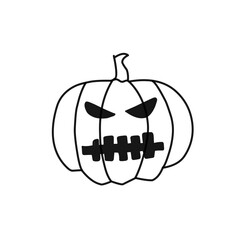 hand drawn halloween pumpkin icon