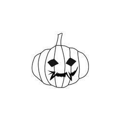 hand drawn halloween pumpkin icon