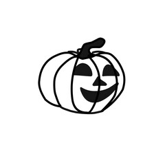 hand drawn halloween pumpkin icon