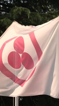 Roerich flag the Banner of Peace is a symbol associated with the Roerich Pact, the first international treaty aimed at the protection of artistic and scientific institutions and historical monuments