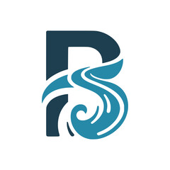 letter B river nature logo vector illustration template design
